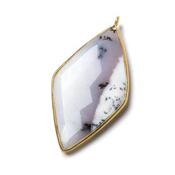 45x24mm Vermeil Bezel Dendritic Opal faceted Kite Pendant 1 piece (ONLINE ORDER ONLY)