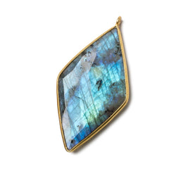 45x24mm Vermeil Bezel Labradorite faceted Kite Pendant 1 piece (ONLINE ORDER ONLY)