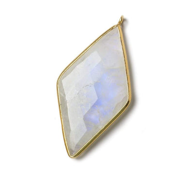 44x25mm Vermeil Bezel Rainbow Moonstone faceted Kite Pendant 1 piece (ONLINE ORDER ONLY)