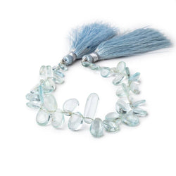 4.5x3-13x9mm Aquamarine Plain Freeshape Beads 6.5 inch 38 pieces (ONLINE ORDER ONLY)