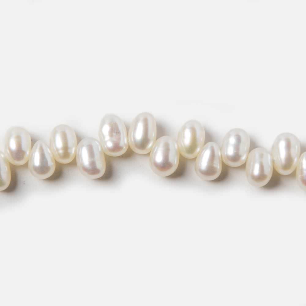 3x5mm White Top Drilled Oval Freshwater Pearls 16 inch 141 pieces (ONLINE ORDER ONLY)