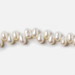 3x5mm White Top Drilled Oval Freshwater Pearls 16 inch 141 pieces (ONLINE ORDER ONLY)