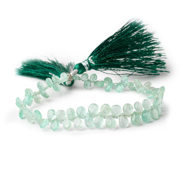 4.5x3-6.5x5mm Colombian Emerald plain pear beads 8 inch 77 pieces (ONLINE ORDER ONLY)