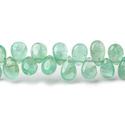 4.5x3-7.5x5mm Colombian Emerald plain pears 7.5 inch 67 beads (ONLINE ORDER ONLY)
