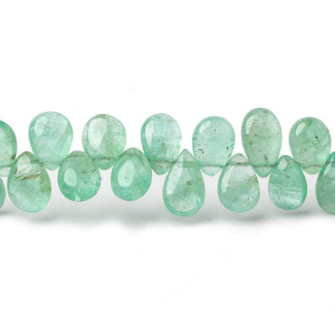 4.5x3-7.5x5mm Colombian Emerald plain pears 7.5 inch 67 beads (ONLINE ORDER ONLY)