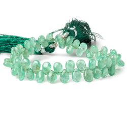 4.5x3-7.5x5mm Colombian Emerald plain pears 7.5 inch 67 beads (ONLINE ORDER ONLY)
