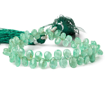 4.5x3-7.5x5mm Colombian Emerald plain pears 7.5 inch 67 beads (ONLINE ORDER ONLY)