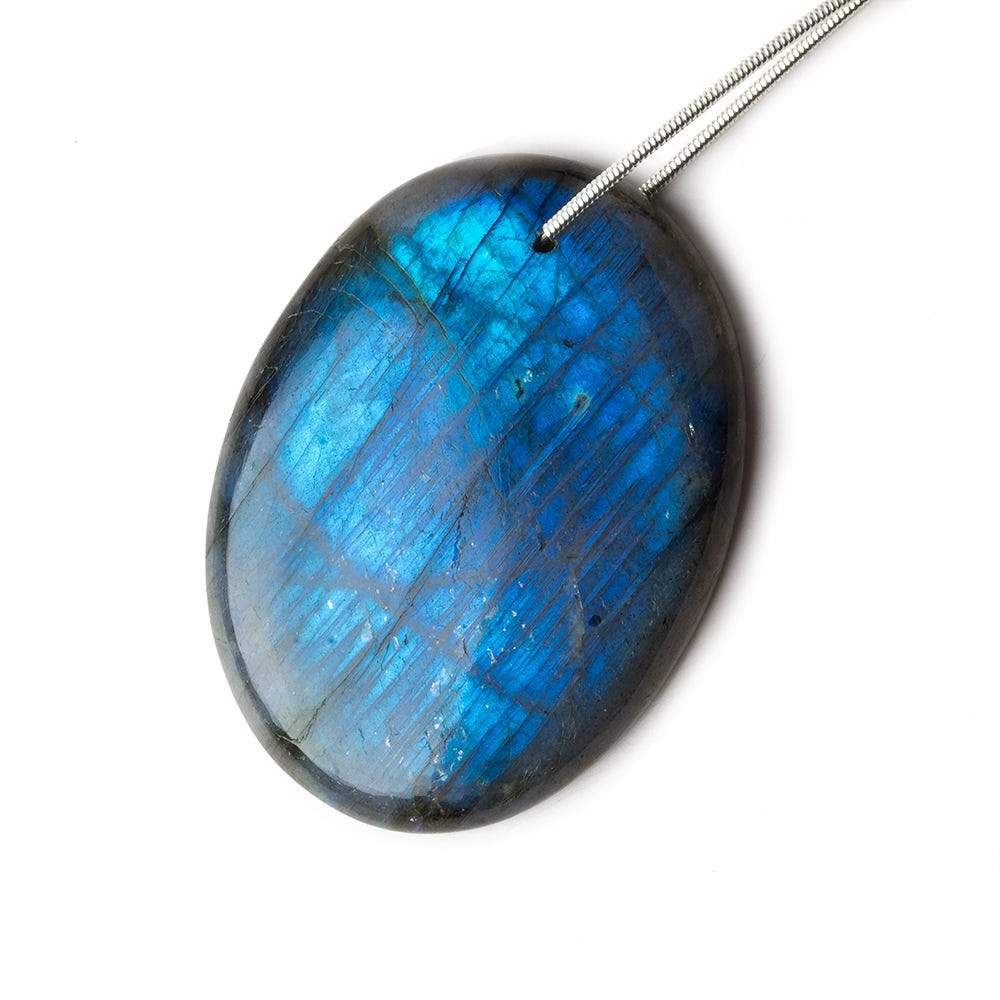 45x34x7.5mm Neon Blue Labradorite plain oval focal bead 1 piece AAA (ONLINE ORDER ONLY)