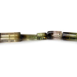 4.5x4-14x5mm Polychromatic Tourmaline Natural Tubes 18 inch 44 Beads AA (ONLINE ORDER ONLY)