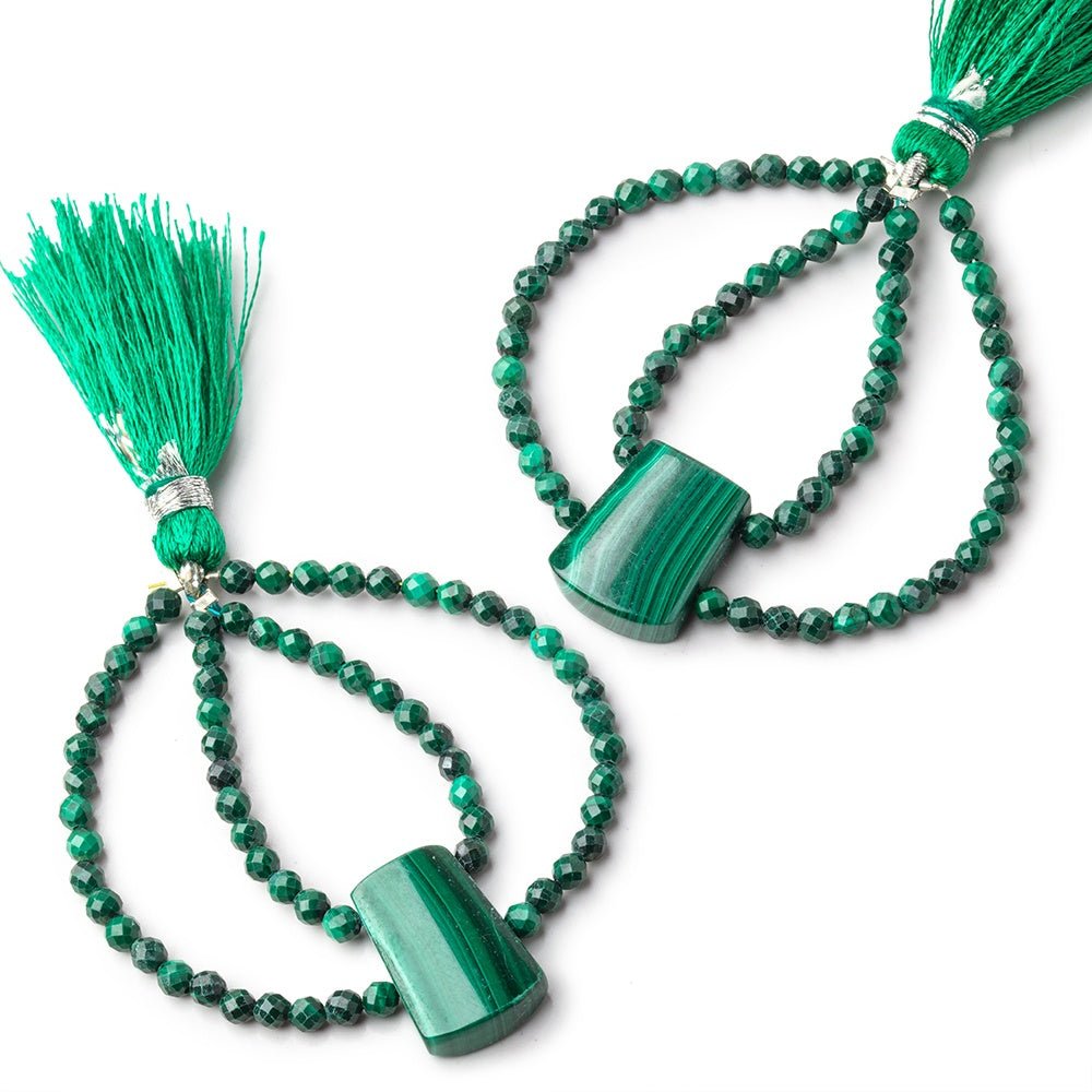 45x45mm Malachite Fancy Focal Beads Sold as a Set of 2 (ONLINE ORDER ONLY)