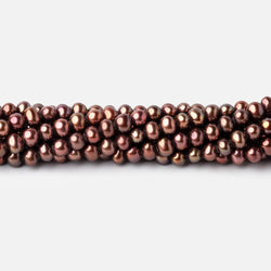 4.5x4mm Chocolate Brown Side Drilled Off Round Freshwater Pearls 16 inch 110 pieces (ONLINE ORDER ONLY)
