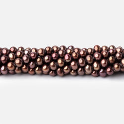 4.5x4mm Walnut Brown Side Drilled Off Round Freshwater Pearls 16 inch 110 pieces (ONLINE ORDER ONLY)