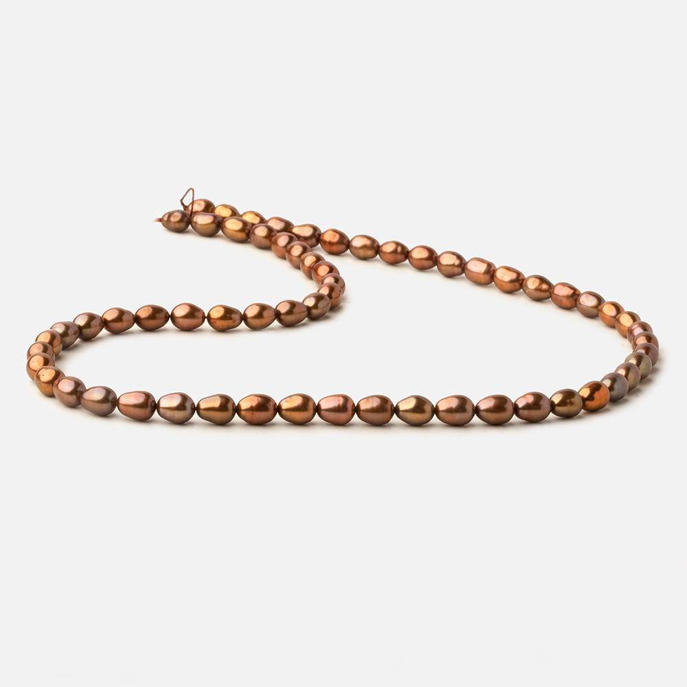 5x7mm Tri Color Brown straight drilled Oval freshwater pearls 15 inch 59 pieces A (ONLINE ORDER ONLY)