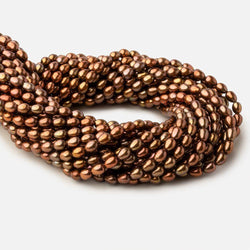 5x7mm Tri Color Brown straight drilled Oval freshwater pearls 15 inch 59 pieces A (ONLINE ORDER ONLY)