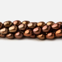 5x7mm Tri Color Brown straight drilled Oval freshwater pearls 15 inch 59 pieces A (ONLINE ORDER ONLY)