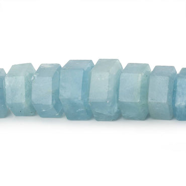 4.5x6.5-7.5x12mm Aquamarine Faceted Hexagon Beads 13 inch 59 pieces AA (ONLINE ORDER ONLY)
