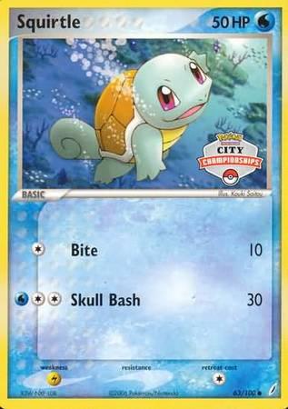 Squirtle (63/100) (City Championship Promo) [EX: Crystal Guardians] (Online Only)