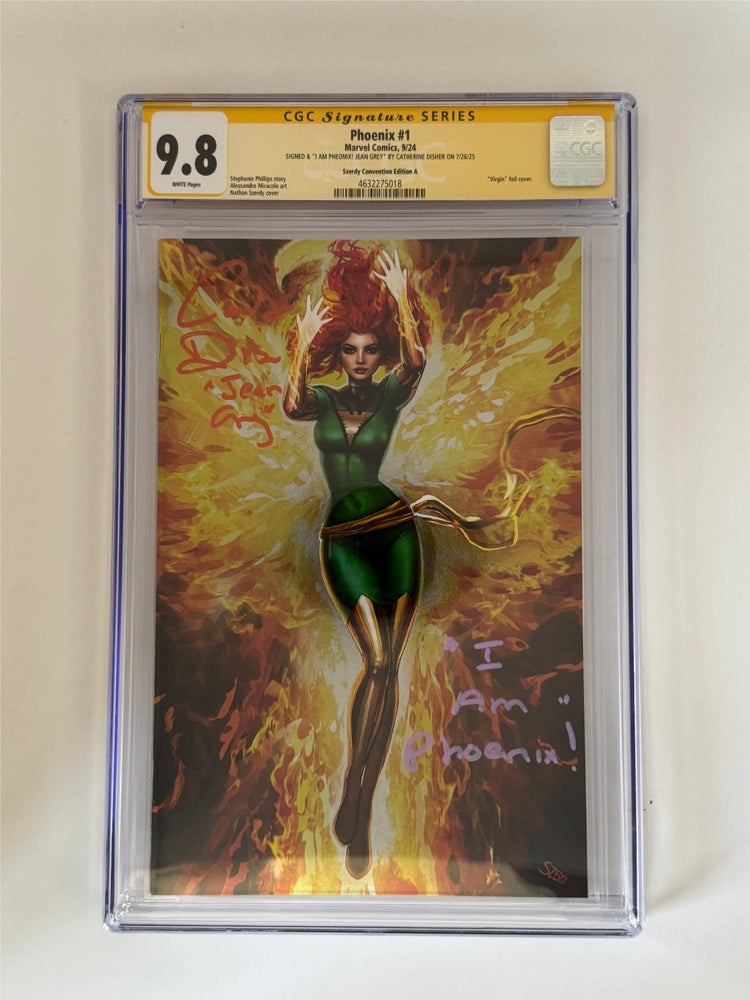 [Signed by Catherine Disher][FOIL] Phoneix #1 CGC 9.8 Yellow Label Szerdy Exclusive Virgin Var (ONLINE ORDER ONLY)