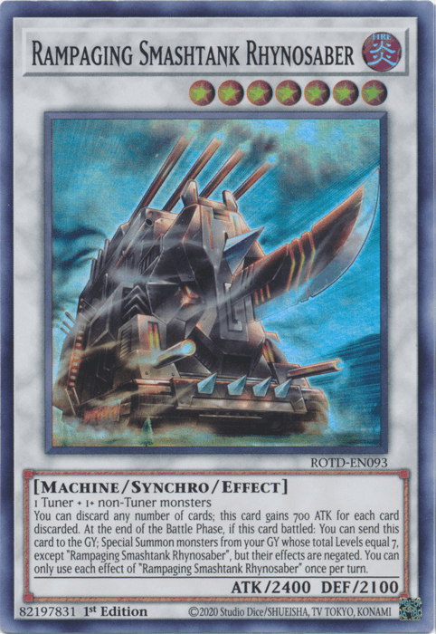 Rampaging Smashtank Rhynosaber [ROTD-EN093] Super Rare (ONLINE ORDER ONLY)