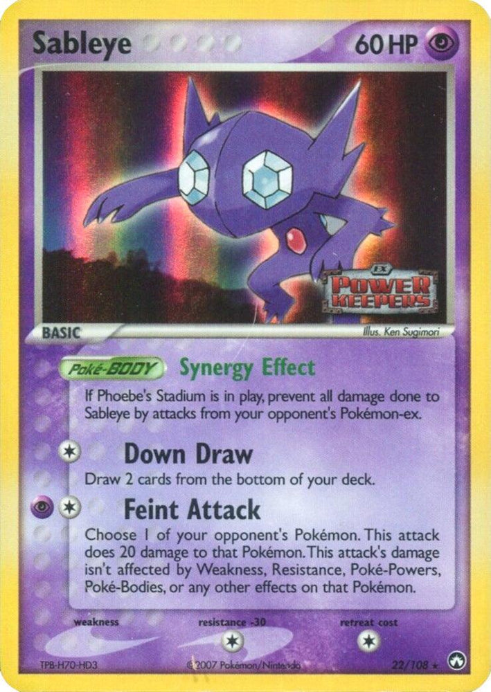 Sableye (22/108) (Stamped) [EX: Power Keepers] (Online Only)