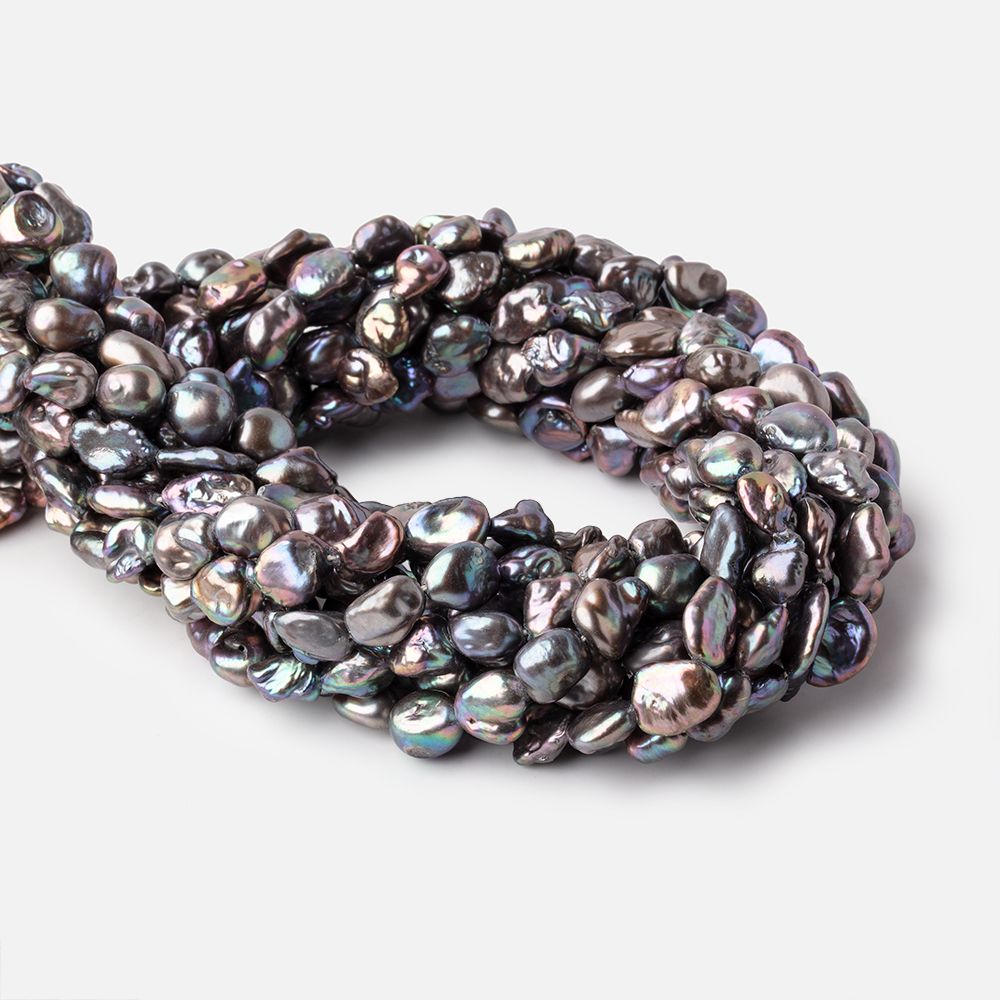 7x7-12x8mm Peacock Keshi Straight Drilled Freshwater Pearls 16 inch 39 pieces (ONLINE ORDER ONLY)