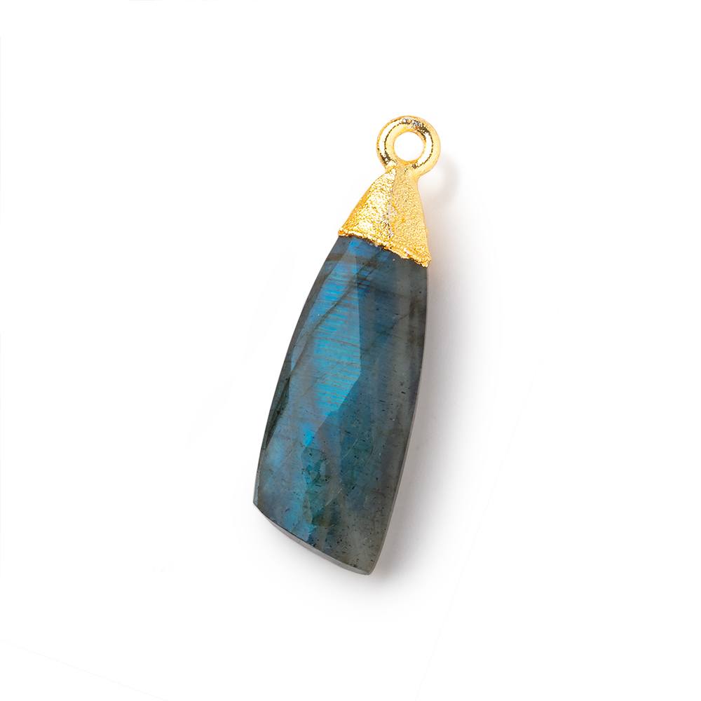 27x8mm Gold Leafed Labradorite Fancy Shape Pendant 1 piece