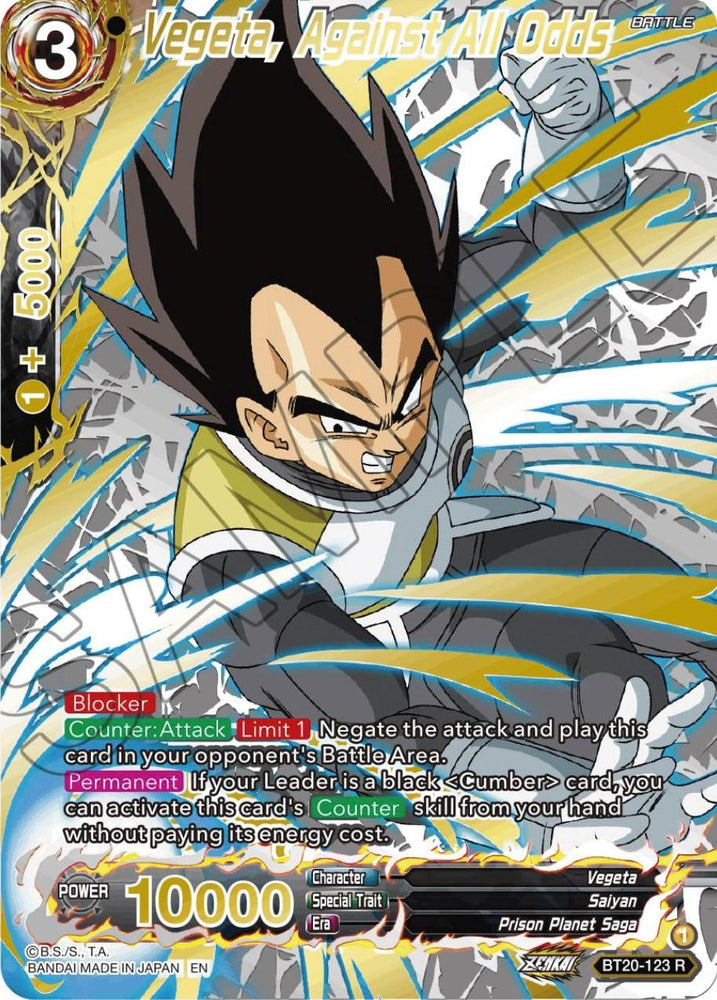 Vegeta, Against All Odds (Gold-Stamped) (BT20-123) [Power Absorbed] (ONLINE ORDER ONLY)
