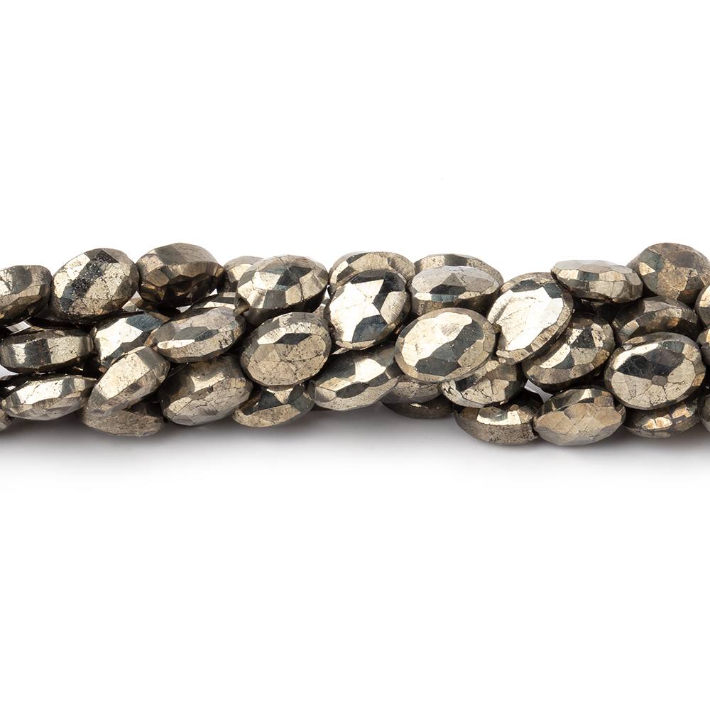 7x5mm Pyrite Faceted Oval Beads 13.5 inch 51 pieces (ONLINE ORDER ONLY)