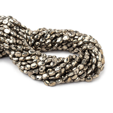 7x5mm Pyrite Faceted Oval Beads 13.5 inch 51 pieces (ONLINE ORDER ONLY)