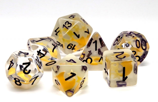 Moon and Star Glow in the Dark 7-Dice DND RPG Dice Set (Online Only)