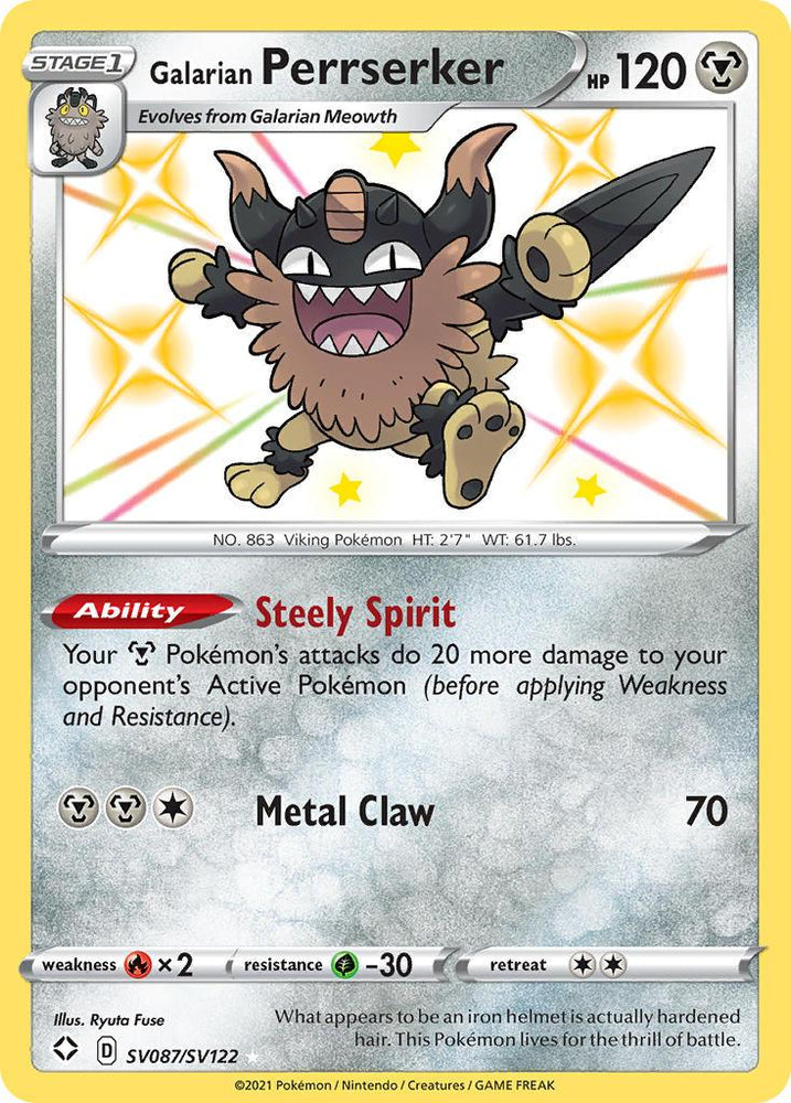 Galarian Perrserker (SV087/SV122) [Sword & Shield: Shining Fates] (Online Only)