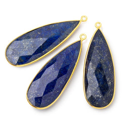 46x17mm Vermeil Bezel Lapis Lazuli Faceted Pear Pendant 1 piece (ONLINE ORDER ONLY)