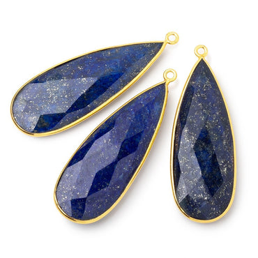 46x17mm Vermeil Bezel Lapis Lazuli Faceted Pear Pendant 1 piece (ONLINE ORDER ONLY)