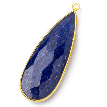 46x17mm Vermeil Bezel Lapis Lazuli Faceted Pear Pendant 1 piece (ONLINE ORDER ONLY)