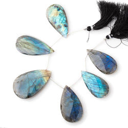 46x23-54x32mm Labradorite Faceted Pear Beads 6 inch 6 pieces AA (ONLINE ORDER ONLY)