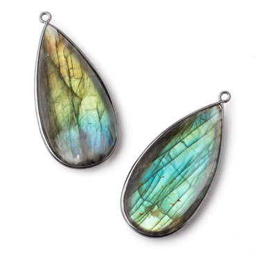 46x23mm Black Gold Bezeled Plain Pear Pendant 1 piece (ONLINE ORDER ONLY)