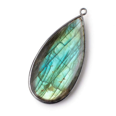 46x23mm Black Gold Bezeled Plain Pear Pendant 1 piece (ONLINE ORDER ONLY)