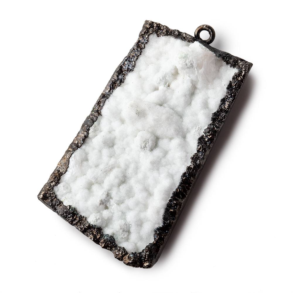 46x28mm Black Gold Leafed White Drusy Freeform Pendant 1 piece (ONLINE ORDER ONLY)