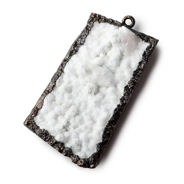 46x28mm Black Gold Leafed White Drusy Freeform Pendant 1 piece (ONLINE ORDER ONLY)