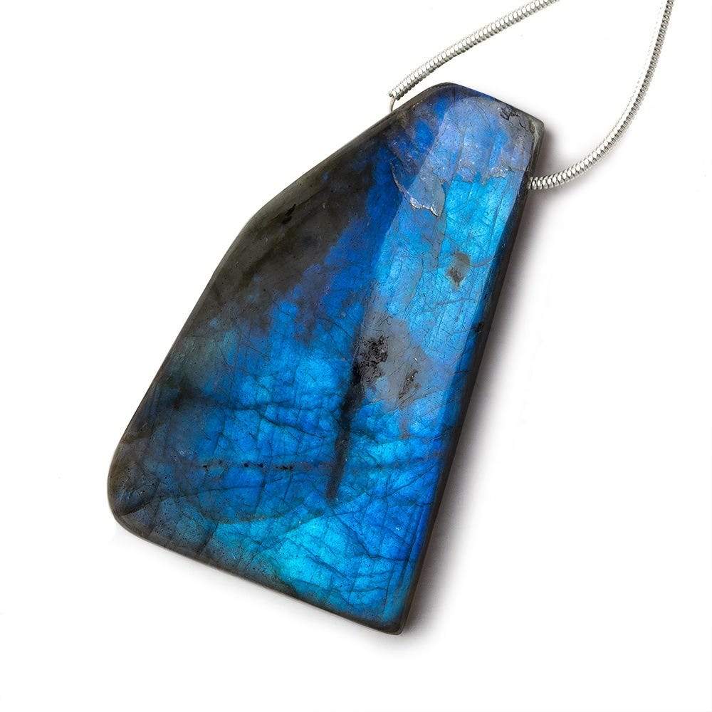 46x28x7mm Neon Blue Labradorite fancy shape focal bead 1 piece (ONLINE ORDER ONLY)