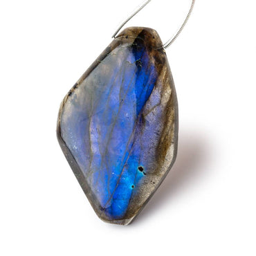 46x30mm Neon Blue Flash Labradorite Plain Fancy Shape Focal 1 Bead (ONLINE ORDER ONLY)