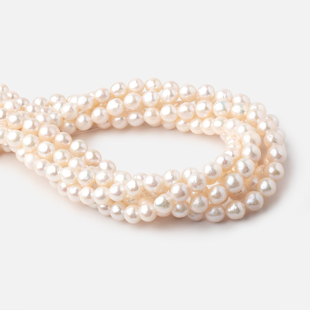 7.5-8mm Off White Off Round Freshwater Pearls 15.5 inch 48 Beads (ONLINE ORDER ONLY)