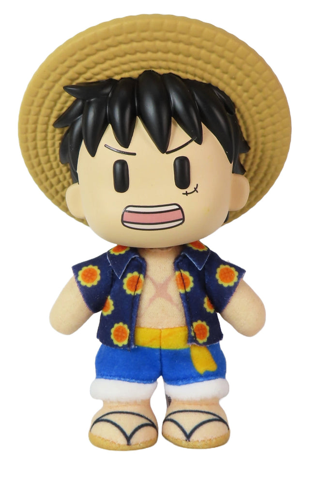 ONE PIECE - LUFFY DRESS ROZA PLASTIC HEAD MOVEABLE VER PLUSH 4.5'' (ONLINE ORDER ONLY)