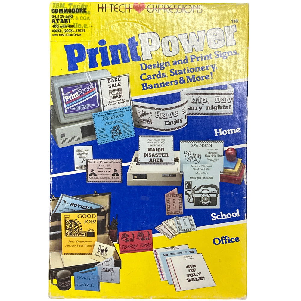 Print Power by Hi Tech Expressions; Atari 400/800/XL/XE & Commodore 64/128 (Online Order Only)