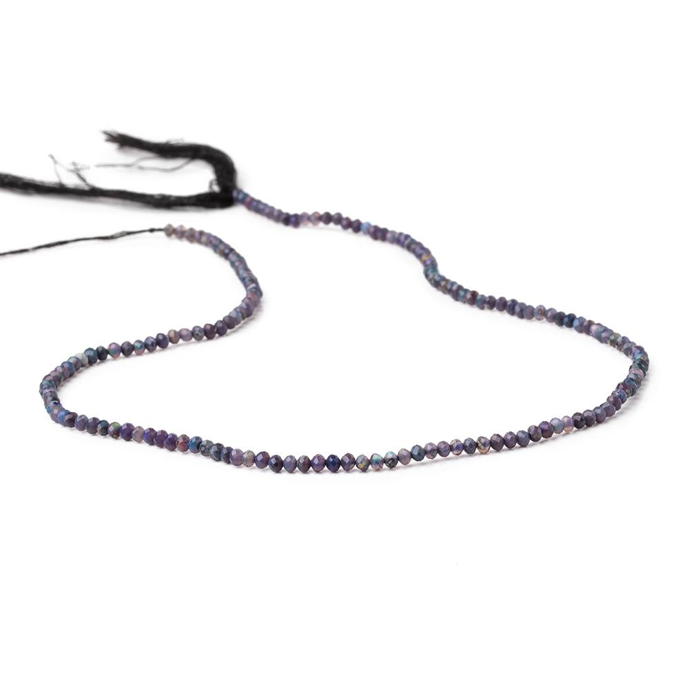 2.5mm Ethiopian Black Opal Micro Faceted Rondelle Beads 12.5 inch 166 pieces AA (ONLINE ORDER ONLY)