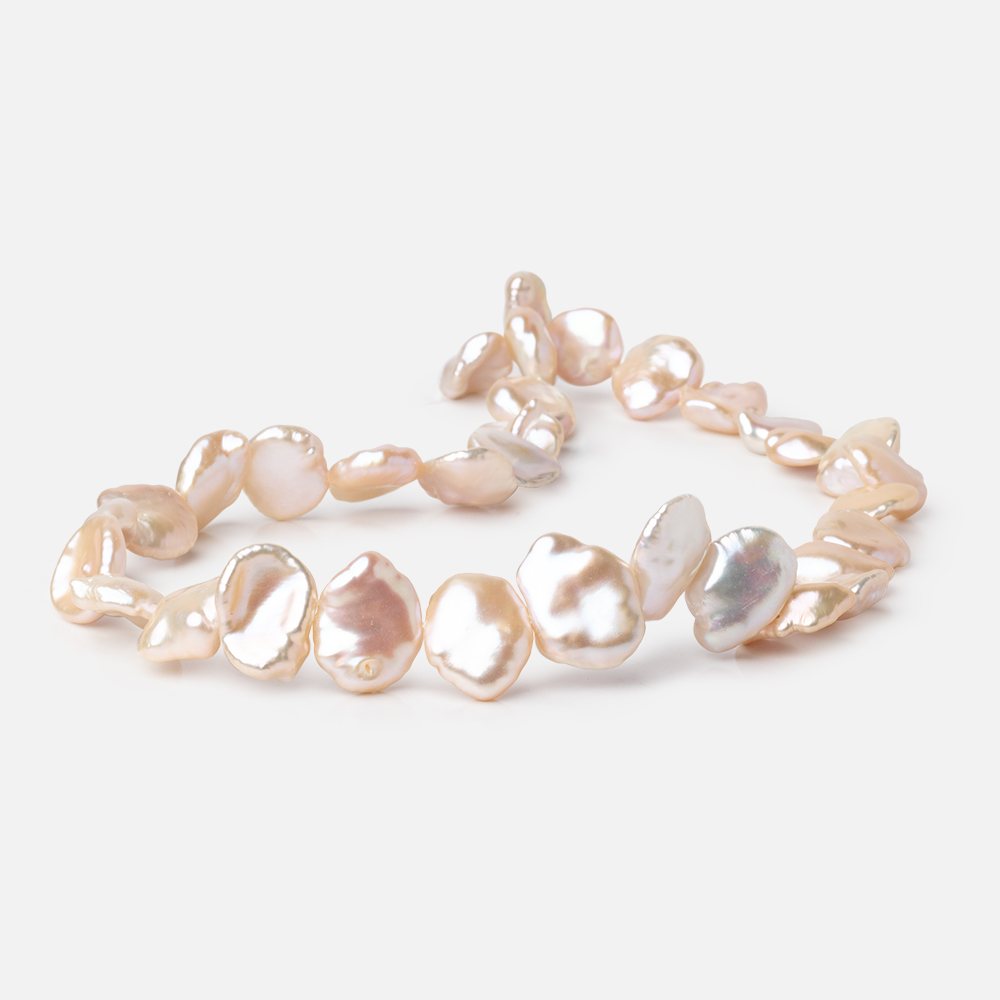 13-17mm Peach Keshi Freshwater Pearls 16 inch 34 Beads AA (ONLINE ORDER ONLY)
