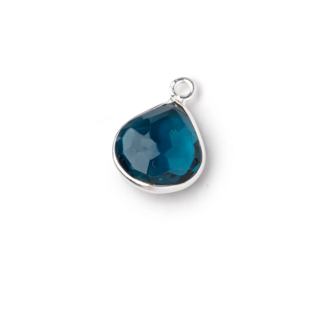 10.5-11.5mm .925 Silver Bezel London Blue Topaz Faceted Heart Pendant 1 piece AAA (ONLINE ORDER ONLY)