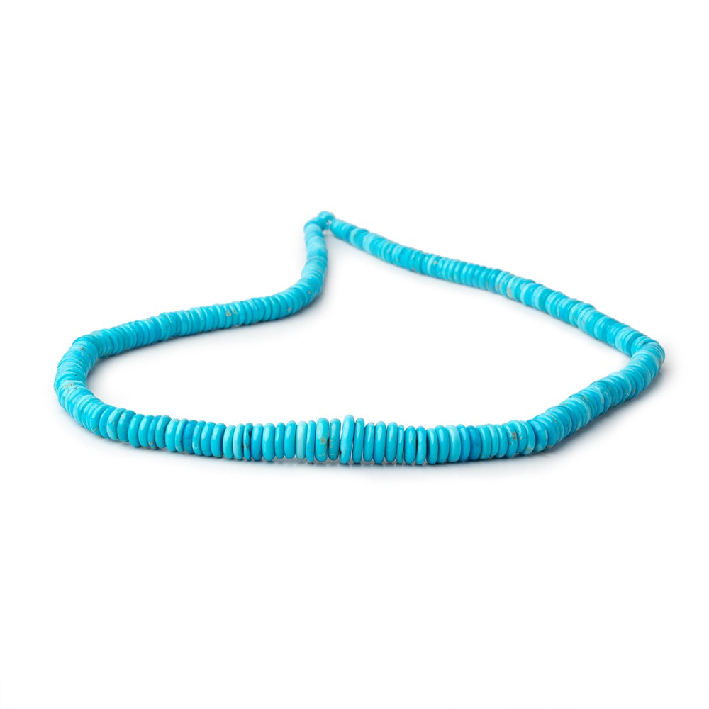 4-10mm Sleeping Beauty Turquoise Plain Heishi Beads 18 inch 255 pieces AA (ONLINE ORDER ONLY)