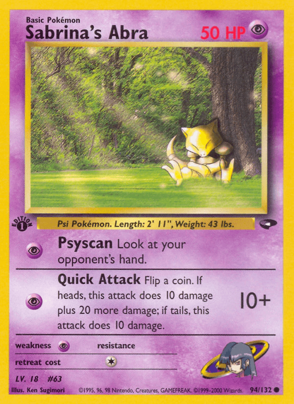 Sabrina's Abra (94/132) [Gym Challenge 1st Edition] (Online Only)