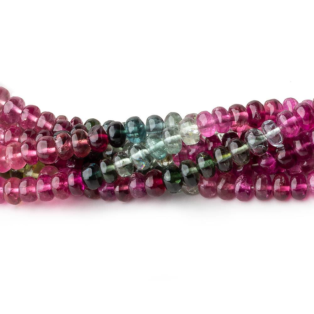 4.7mm Multi Color Tourmaline plain rondelle beads 18 inch 154 pieces A (ONLINE ORDER ONLY)